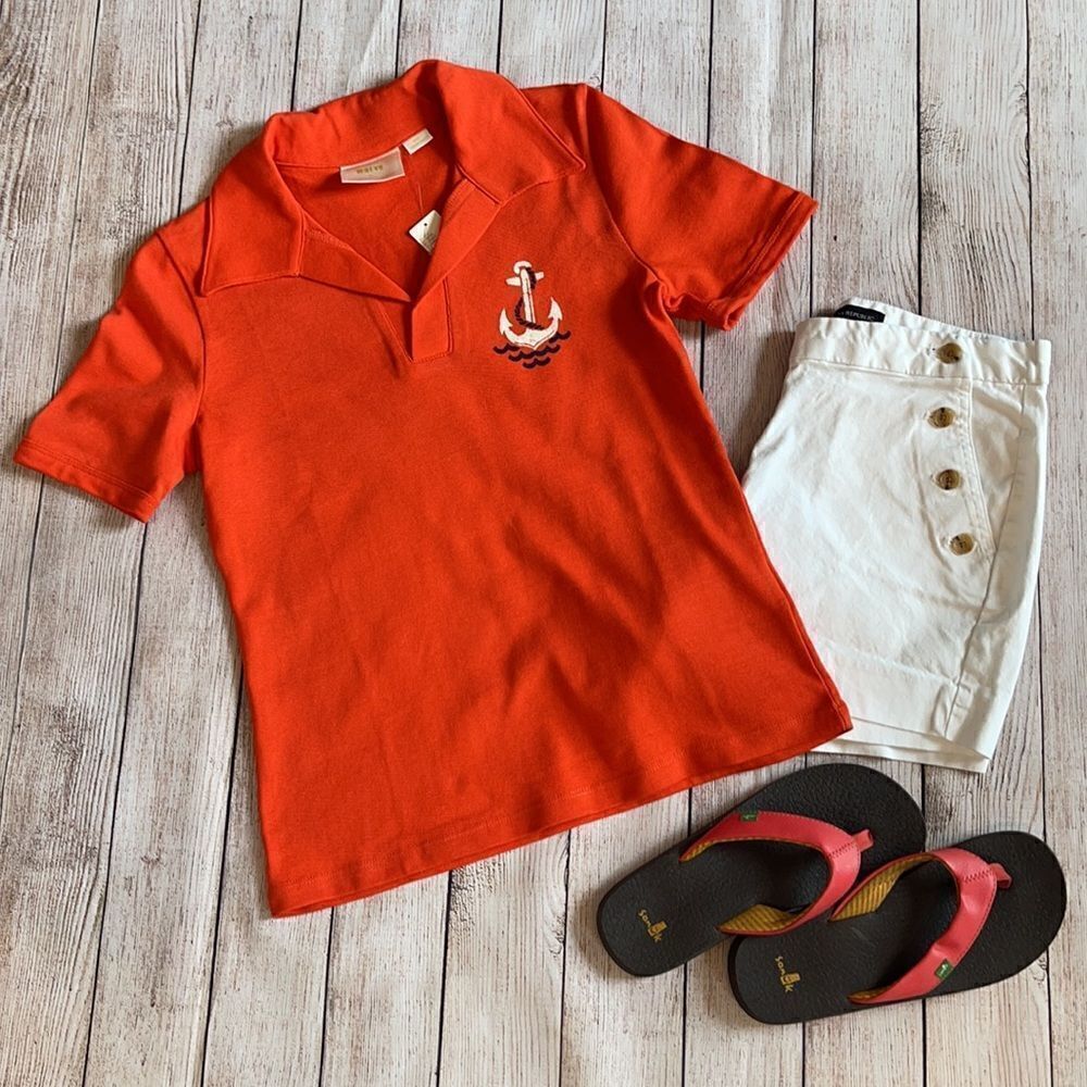 Anthropologie Maeve Newport Polo Top